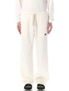 Palm Angels Drawstring Cotton Trousers In White