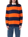 Polo Ralph Lauren Classic Fit Rugby Polo Shirt In Orange Blue
