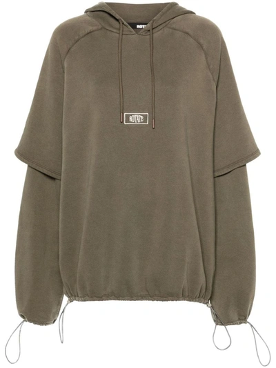 Rotate Birger Christensen Enzyme Organic Cotton Hoodie In Green