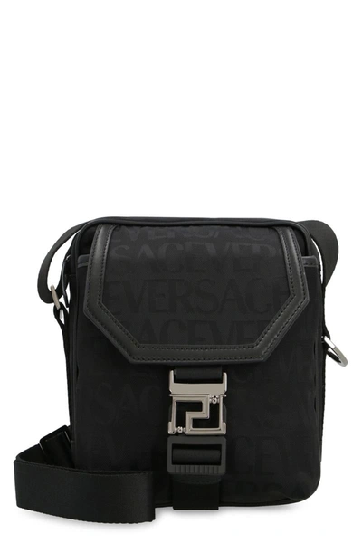 Versace Small Messenger Bag In Black