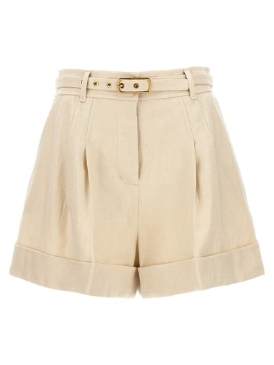 Zimmermann Matchmaker Tuck Front Shorts In Pink