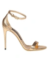 Dolce & Gabbana Keira Sandals In Gold Color Python Leather In Gold