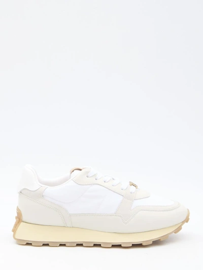 Tod's Panelled Leather Trainers In White