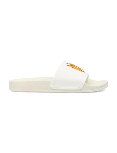 Palm Angels Monogram Pool Slide In Flame Beige