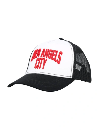 Palm Angels City Cap In Black Red