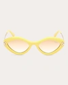Pucci Women's Geometric-frame Shiny Yellow & Brown Gradient Acetate And Gold-tone Sunglasses Metal/acetate In Yellow