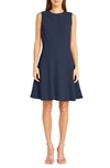 Donna Morgan Sleeveless Fit And Flare Dress In Navy Blazer