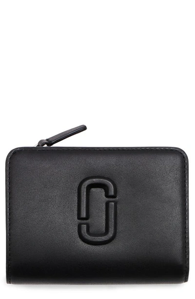 Marc Jacobs The Mini Compact Leather Wallet In Black