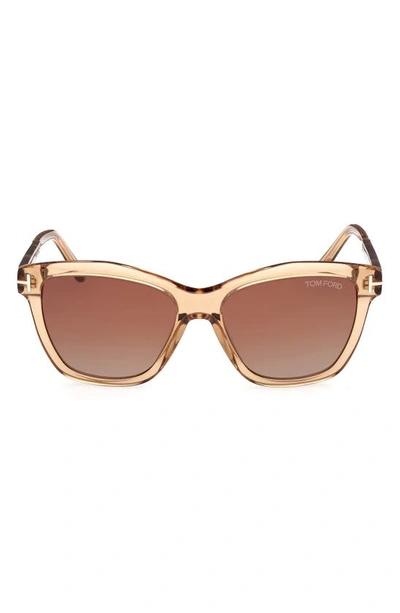 Tom Ford Lucia 54mm Gradient Square Sunglasses In Brown/brown Gradient