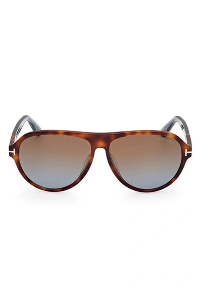 TOM FORD TOM FORD QUINCY 59MM PILOT SUNGLASSES