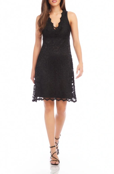 Karen Kane Sleeveless Lace Dress In Black