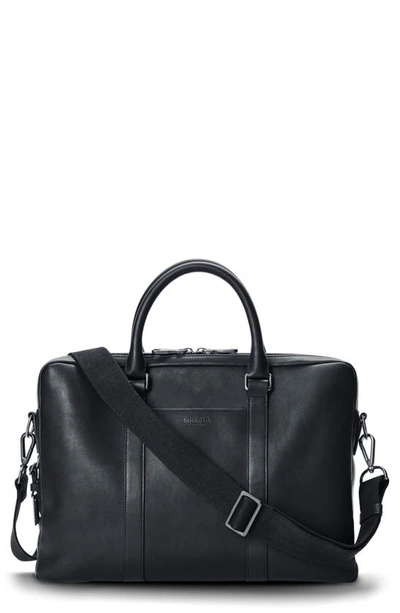 Shinola Navigator Leather Computer Briefcase In Black