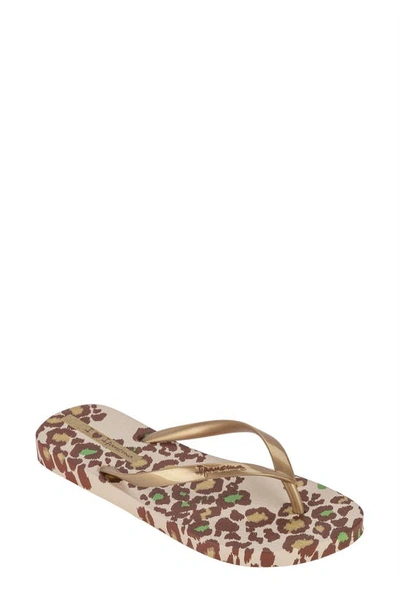 Ipanema Women's Animal Print Slip-on Thong Sandals In Beige,gold