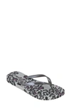 Ipanema Women's Animal Print Slip-on Thong Sandals In Grey,silve