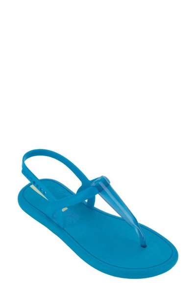 Ipanema Glossy Casual Flat Thong Sandals In Blue