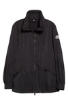 Moncler Logo Patch Windbreaker Jacket In Black