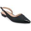 Journee Collection Daphnne Cap Toe Slingback Flat In Black