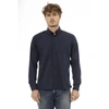 Baldinini Trend Blue Cotton Men Shirt In Blue