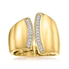 Ross-simons Diamond Asymmetrical Ring In 18kt Gold Over Sterling. In White