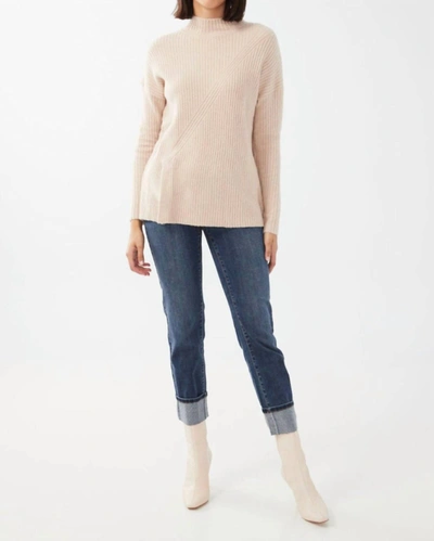 Fdj Mock Neck Tunic Sweater In Light Tan In Beige