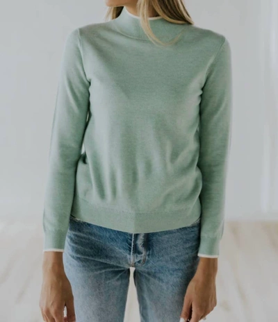 Roolee Mindy Mock Neck Sweater In Green