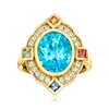 Ross-simons Swiss Blue Topaz And . Multi-gemstone Ring In 18kt Gold Over Sterling. In Blue