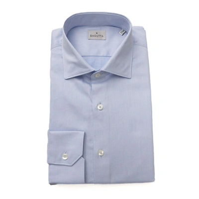 Bagutta Blue Cotton Men's Shirt