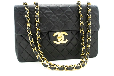 Pre-owned Chanel Flap Bag Leather Shoulder Bag () In Black