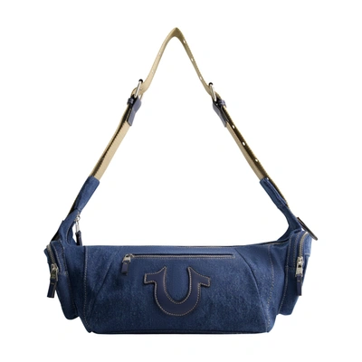 True Religion Horseshoe Motif Slouchy Hobo In Blue