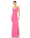 Mac Duggal Rhinestone Embellished V-neck Gown In Multi