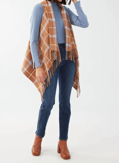 Fdj Chipmunk Check Poncho In West Brushed Plaid In Multi