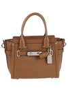 COACH SMALL SWAGGER TOTE,37444 SVSADDLE