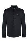 Hugo Boss Boss Button-down Collar Cotton Shirt In Black