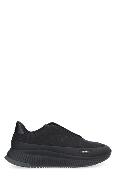 Hugo Boss Boss Fabric Low-top Sneakers In Black