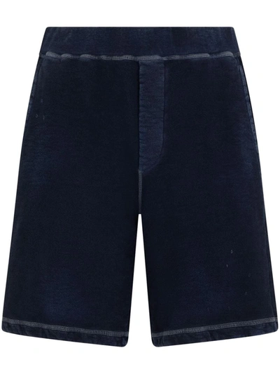 Dsquared2 Logo-print Cotton Shorts In Blue