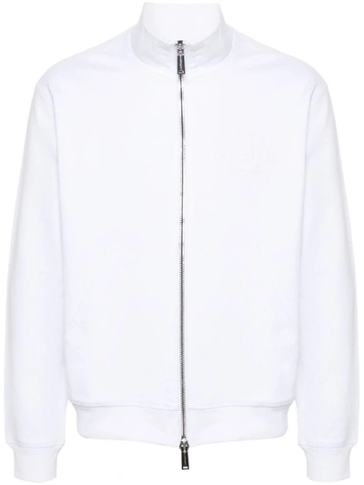 Dsquared2 Burbs Zip-up Sweatshirt In White