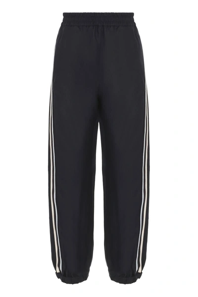 Moncler Cotton-twill Bush-trousers In Blue