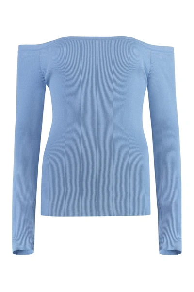 P.a.r.o.s.h . Ribbed Knit Top In Blue