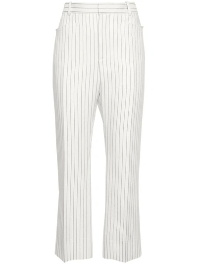 Tom Ford Striped Wallis Pants In White