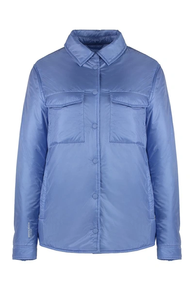 Woolrich Nylon Overshirt In Light Blue