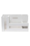 Lalia Home Pantry Picks Farmhouse Wooden Flatware And Utensils Caddy Condiment Organizer In White Wash