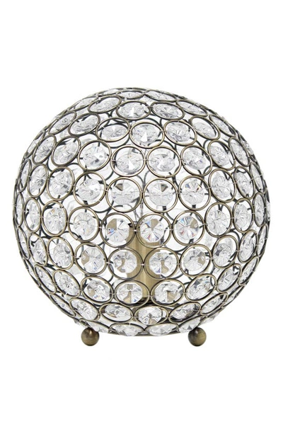 Lalia Home 8in Ellipse Medium Contemporary Glamorous Orb Table Lamp In Antique Brass