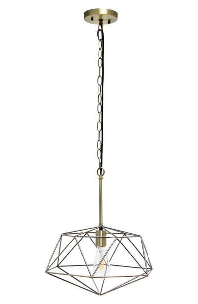 Lalia Home 1 Light 16in Modern Metal Wire Paragon Hanging Ceiling Pendant  Fixture In Gold