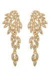 Eye Candy Los Angeles Starling Crystal Cluster Statement Drop Earrings In Gold