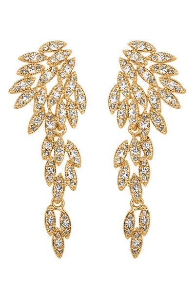 Eye Candy Los Angeles Starling Crystal Cluster Statement Drop Earrings In Gold