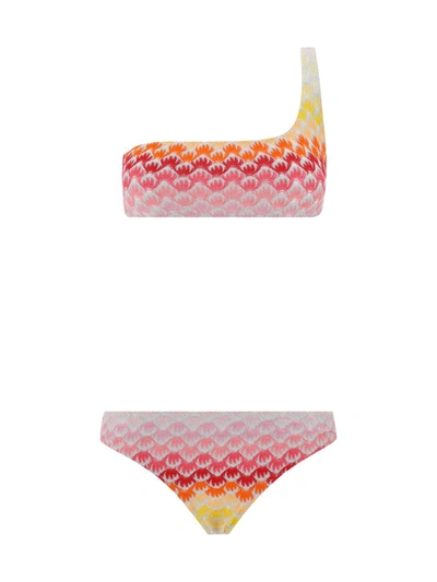 Missoni One-shoulder Bikini In Multicolor