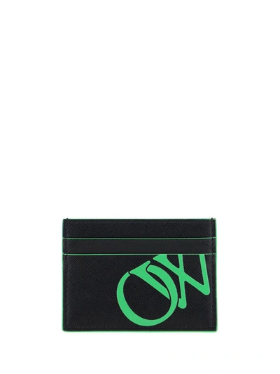 Off-white Wallets In Black Green Fluo