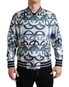 Dolce & Gabbana Multicolor Logo Print Bomber Blouson Jacket In Multicolor