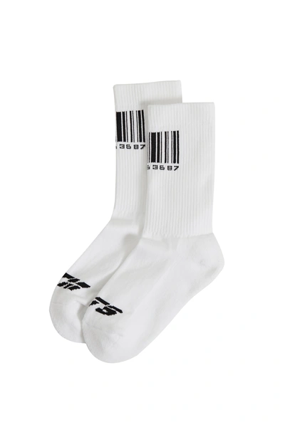 Vtmnts White Barcode Socks