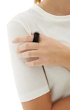 Jil Sander Soft Wildness Ring In Palladium/black